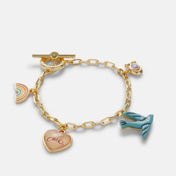 🌈❤️ Coach Diary Embroidery Charm Bracelet - Picture 3 of 7